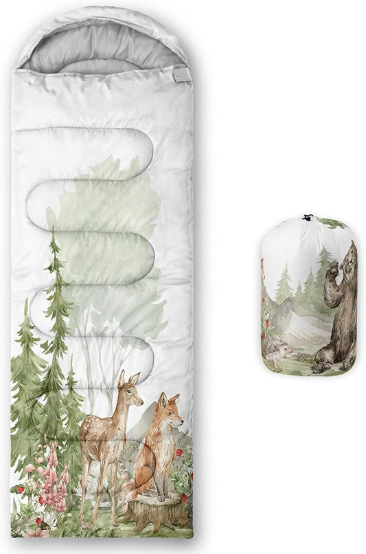 QOOMO Camping Sleeping Bags,3 Season Warm & Cool Weather,Lightweight,Waterproof Sleeping Bags for Adults & Kids,Traveling,and Outdoors,Camping Gear Equipment