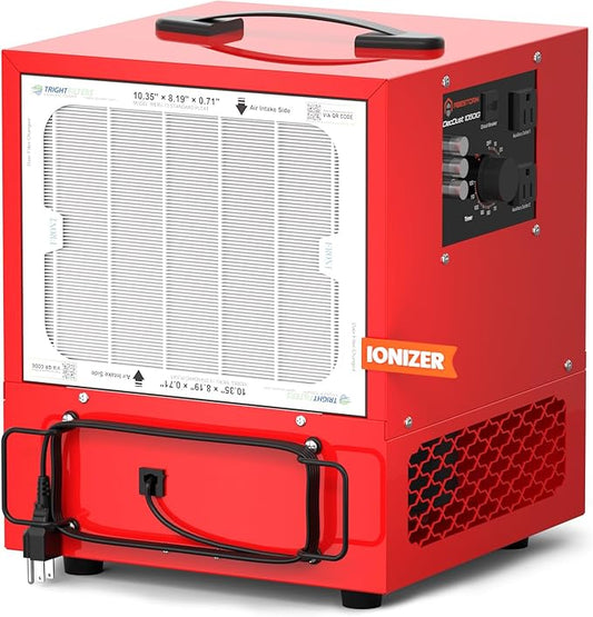 Abestorm Tabletop Dust Collector for Woodworking, Portable Double-sided Intake Air Filtration Systems, Movable Air Filter with Built-in Ionizer, Timer Function, Ideal for Garage Works Shop