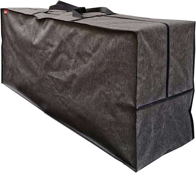 Outdoor Rectangular Cushion storage Bag, Protective Zippered Storage Bags with Handles, 50''L x 13''W x 20''H Dark Grey