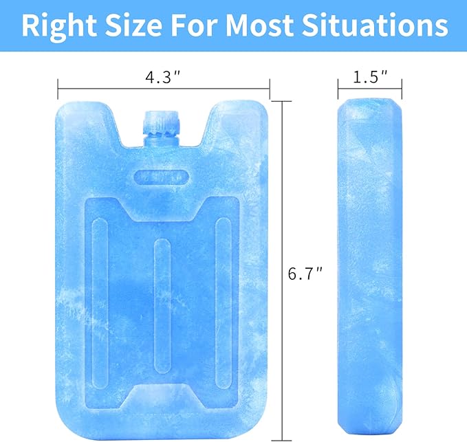 4/8 Pack Ice Packs for Lunch Boxes & Coolers, Slim Reusable Lunchbox Cooler for Women, Quick Freeze Space Saving Freezer Icepack, Long-Lasting Picnic Accessories Small Cold Pack, Travel Essentials