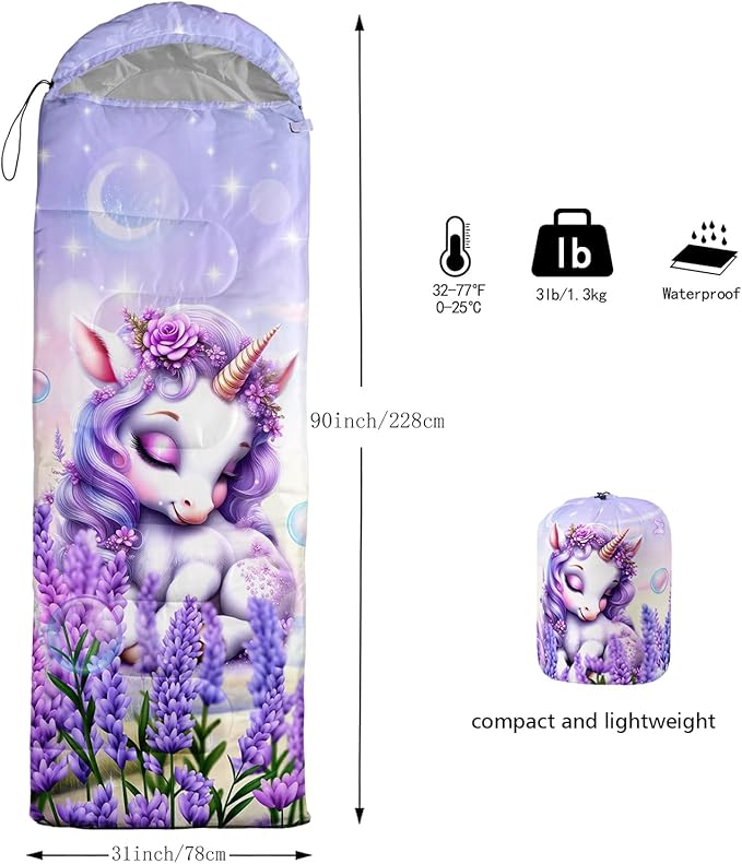 Sea Turtle Sleeping Bag for Kids Boys Girls,Ocean Themed Camping Gear,Waterproof Compact Sleeping Bag for Camping Backpacking Outdoor Hiking.