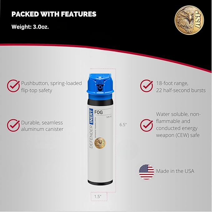 ASP Defender LE Pepper Spray, Self-Defense OC for Law Enforcement Professionals, Professional Grade Personal Defense Equipment, Personal Protection Device, 15-Foot Range