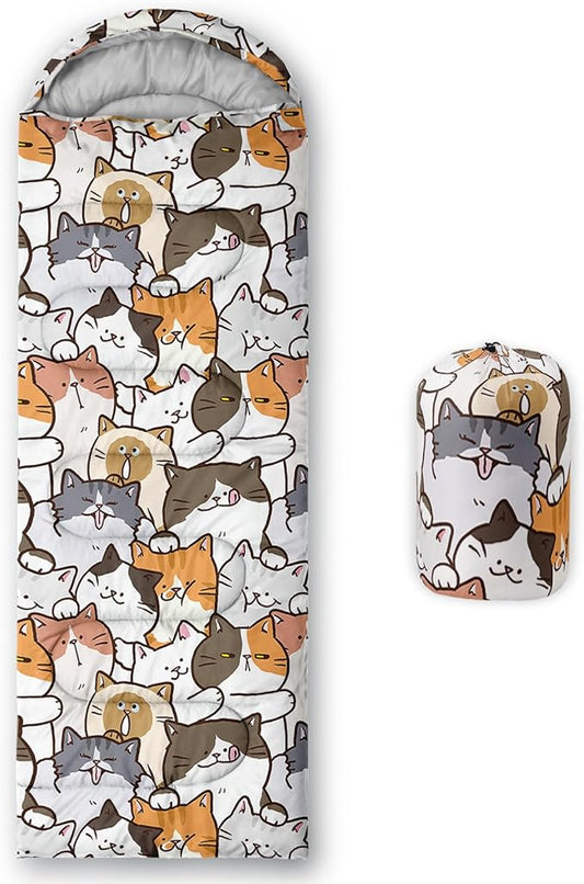 QOOMO Camping Sleeping Bags,3 Season Warm & Cool Weather,Lightweight,Waterproof Sleeping Bags for Adults & Kids,Traveling,and Outdoors,Camping Gear Equipment