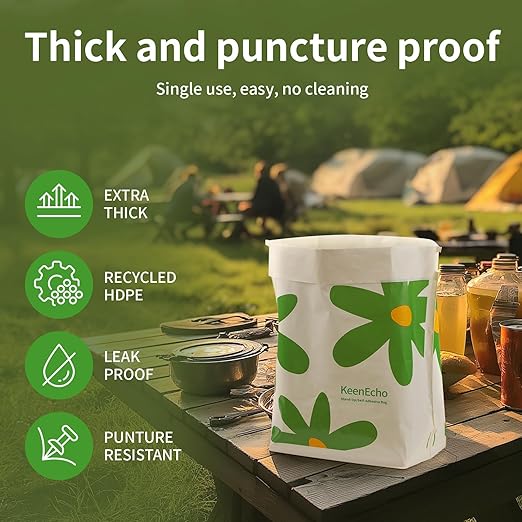 Disposable Car Garbage Bin Bags, Vomit Trash Bags made with Recycled HDPE for Boat, Plane, Travel, Camping, Bedroom, Study Room, Office and Car, 20 pcs