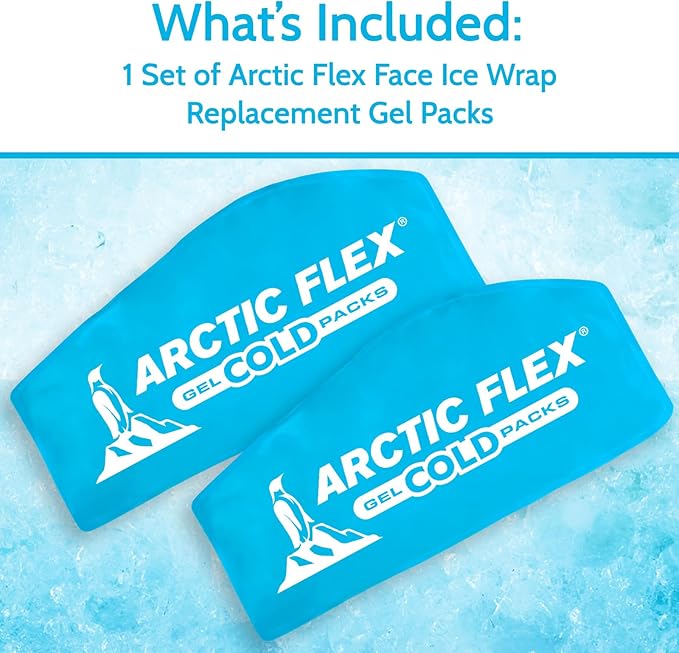 Arctic Flex Gel Replacement Packs - Gel Ice Packs Reusable for Face Ice Brace - Hot and Cold Gel Ice Pack for Injuries, Pain Relief, Swelling - Flexible Therapy Compression Wrap - Athletic, Women, Men