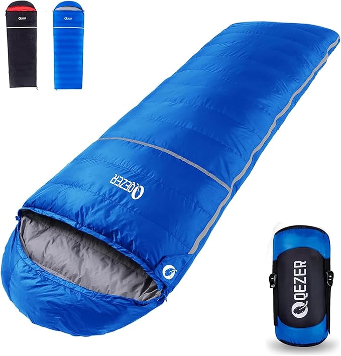 Down Sleeping Bag for Adults, 600 Fill Power, Ultralight & Compact with Compression Sack for Backpacking, Camping, Hiking