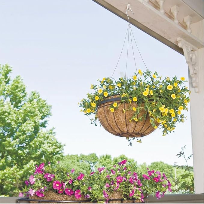 24 Pack 24" 4 Wire Steel Hook Hanger, Wire Plant Hangers for Hanging Baskets, Pot Hangers for Plants for Indoor Outdoor Patio Garden