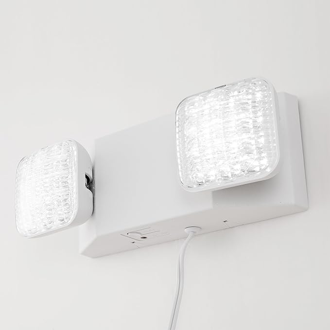 TANLUX LED Emergency Lights with Battery Backup, Commercial Emergency Light Fixtures for Business Home Power Failure Emergency Exit Sign Lighting with 1.0 Meter Plug in Cord AC120V UL Listed