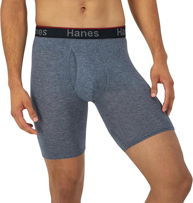 Hanes Total Support Pouch Men's Boxer Brief Underwear, Anti-Chafing, Moisture-Wicking Odor Control, 3-Pack (Reg or Long Leg)