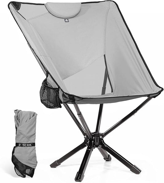 Portable High Back Camping Chair with Adjustable Height, Small Compact Outdoor Folding Chair for Adults Travel, Riselite Collapsible Lightweight Packable Camp Chairs, Easy Carry and Quick Setup