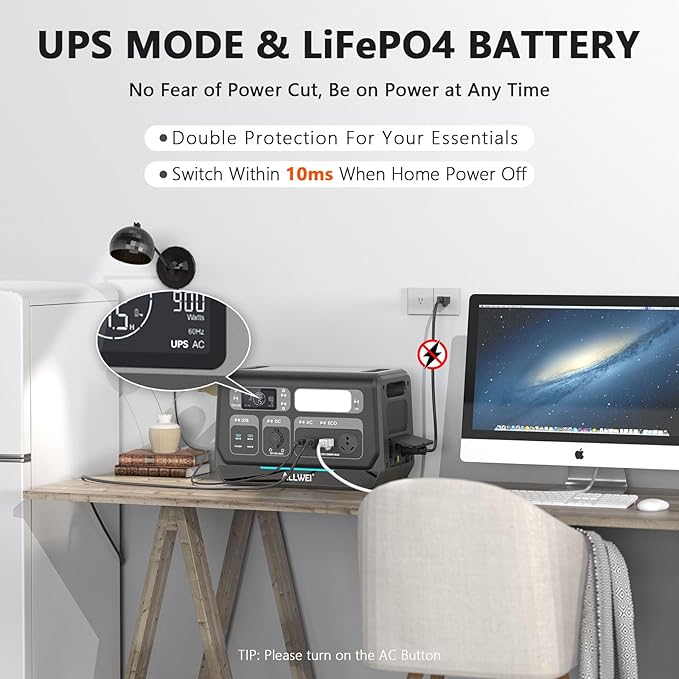 ALLWEI LiFePO4 Solar Generator 2400W(Surge 4800W) with 2x 200W Solar Panels, 2048Wh Portable Power Station, 4 AC Outlet, Expandable to 10240Wh, UPS Battery Generator for Outdoor RV Camping Home Use