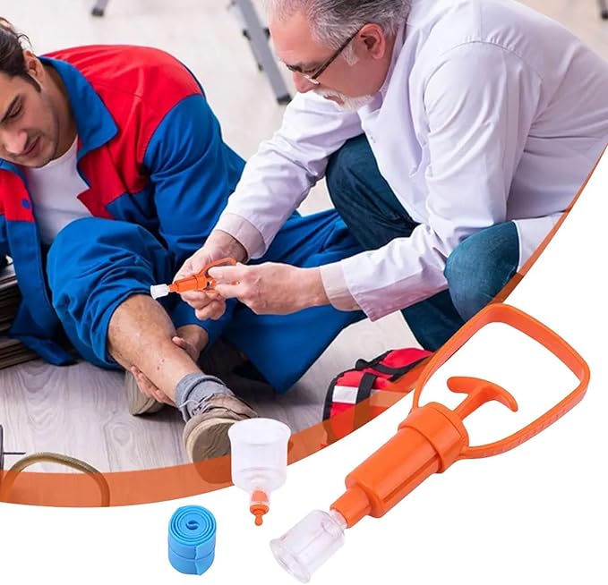 Snake Bite Kit, Bee Sting Kit, First aid kit, Venom Extractor Suction Pump, Bite and Sting First Aid for Hiking, Backpacking and Camping. (Red Kit)