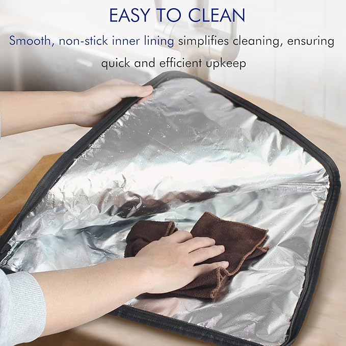 BBQ Blanket for Resting Meat, 5-Layer Insulated Meat Resting Bag for Moisture Retention and Perfect BBQ, Wide Mouth with Handle Design for Briskets, Pork Shoulders, Steaks (Brown, 15 Inch)