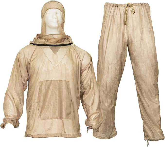 Mosquito Net Suit Camo Hunting Mesh Suit Bug Net Clothing with Hood for Outdoor Protection No-See-Ums Garden Camping