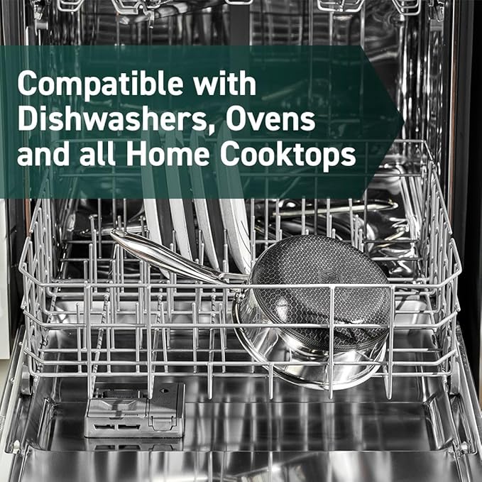 HexClad Hybrid Nonstick 6-Piece Pot Set with 2 Silicone Trivets, 2, 3, and 8-Quart Pots with Tempered Glass Lids, Stay-Cool Handles, Dishwasher-Friendly, Induction Ready, Compatible with All Cooktops