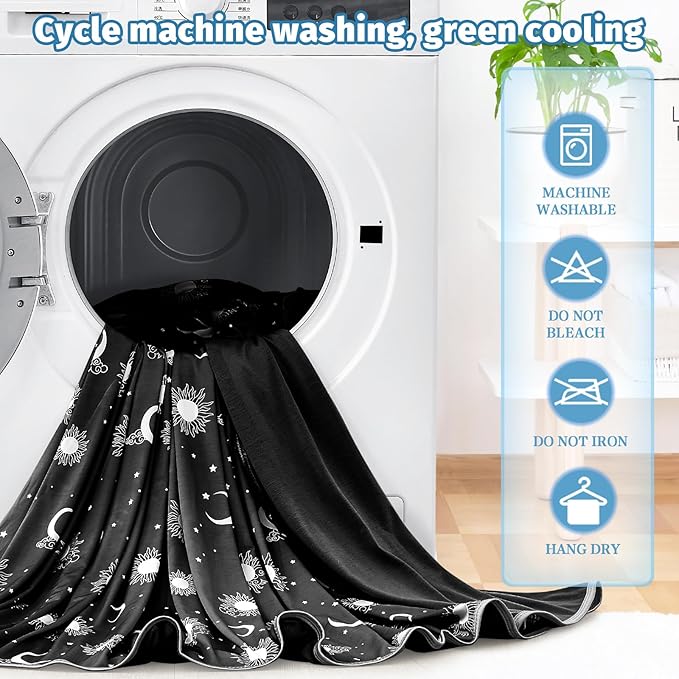 inhand Cooling Throw Blanket (50"x60") - Cooled Blankets for Hot Sleepers Lightweight Breathable Summer Blanket for Sleeping Night Sweats to Keep Cool in The Heat -Midnight Black