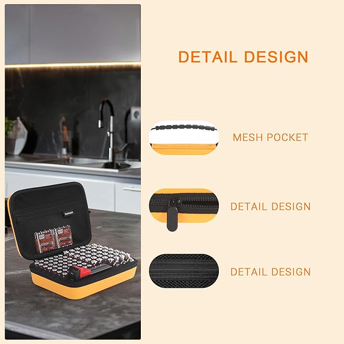 Battery Storage Case for AA AAA Button Cells, Battery Organizer Case, for 3 Batteries Variety Pack 88 Batteries Mesh Bag (Batteries Not Included) (YELLOW)