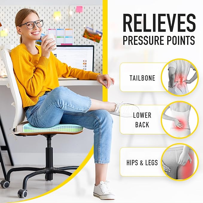 SUNROX Gel Memory Foam Chair Cushions, FadeShield Water-, Stain-Resistant Durable Reversible Seat Cushion Pads with Ties for Indoor/Outdoor Kitchen Dining Office, 17"x16", Set of 4, Cream