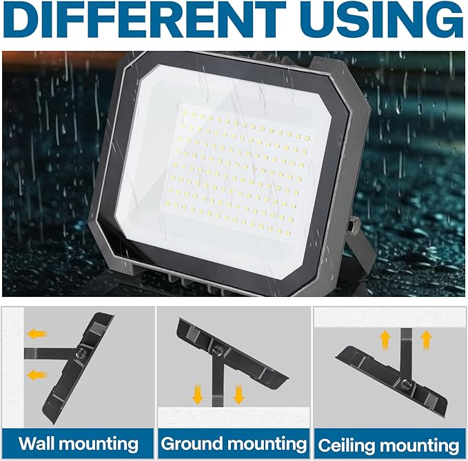 1 Pack LED Flood Lights Outdoor, 50W 5000LM Super Bright Floodlight Outside Work Light with 5.9FT Plug, IP65 Waterproof 6000K Outdoor LED Flood Light for Garage, Yard, Lawn, Garden