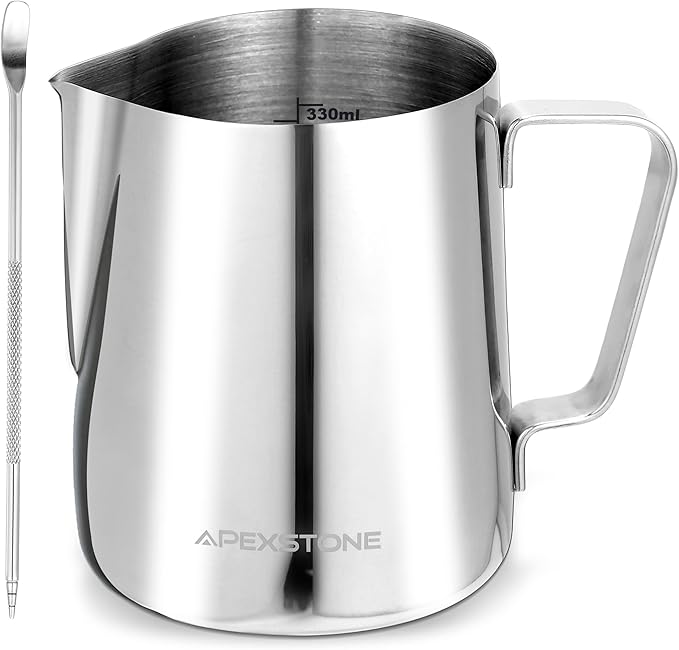 Apexstone 12 oz Espresso Steaming Pitcher, Coffee Milk Frothing Cup, Coffee Steaming Pitcher 12 oz/350 ml