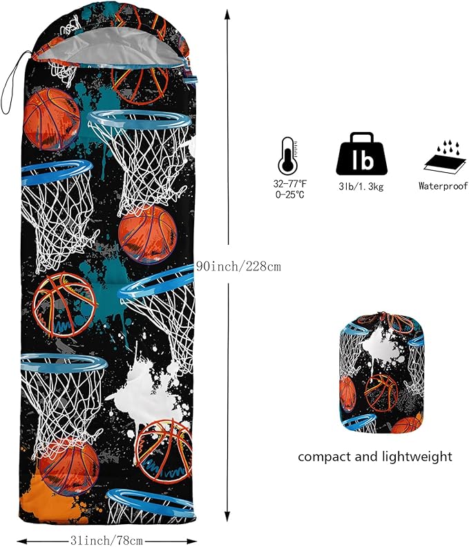 Axolotl Gamepad Sleeping Bag,3 Season Warm and Cool Weather Game Console Sleeping Bag for Boys Teens,Waterproof Lightweight Geometry Hexagonal Sleeping Bag for Traveling,Outdoors Camping,Blue,Black