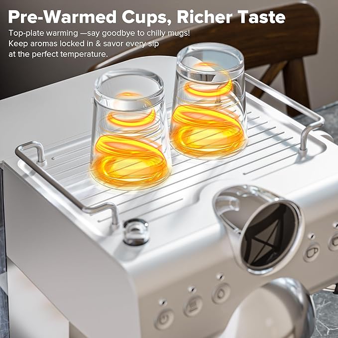 20 Bar Espresso Machine with Cold Brew, Professional Expresso Machines for home, Stainless Steel Espresso Maker with Milk Frother, Auto Sleep Mode, 1.5L Removable Water Tank, for Latte, Cappuccino