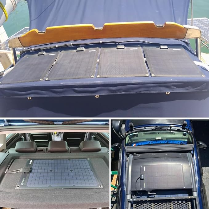 20W 12V ETFE Black Flexible Solar Panel, 18.5x12in, Ultrathin Ultra Lightweight, PERC Mono High Efficiency Solar Cells, for Campers, RVs, Boats,Camping, Tent