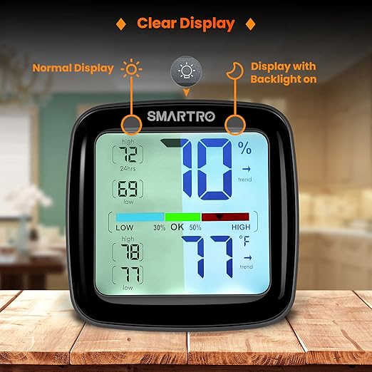 SMARTRO SC42 Professional Digital Hygrometer Indoor Thermometer Room Humidity Gauge Pro Accuracy Calibration