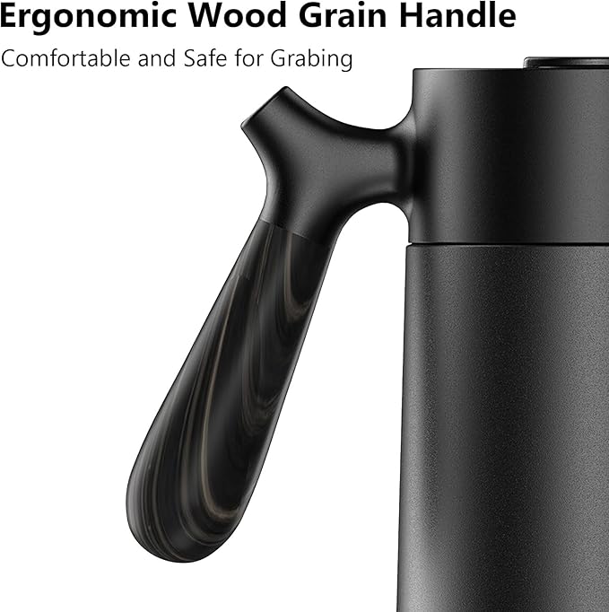 Stainless Steel French Press Coffee Maker, Double Walled Insulated Coffee & Tea Maker with Filter (Matte Black, 32 Ounce)