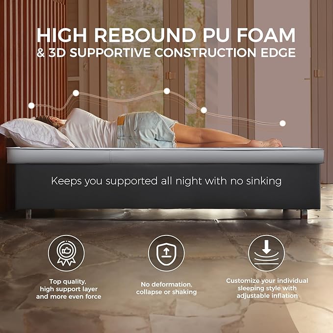 KingCamp Self Inflating Camping Pad, Ultra 6" Thick or Ideal 3" Thcik High R Value Air & Foam Camping Mattress, Full Size Double Sleeping Pad 2 Person for Camp Tent Outdoor Car, Multi Colors, PVC Free