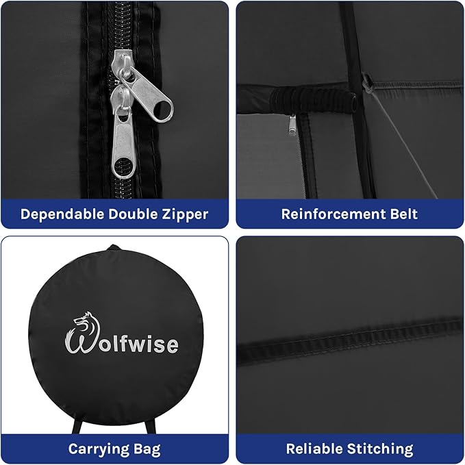 Wolfwise Pop Up Changing Tent for Beach, Camping Portable Shower Tents, Outdoor Privacy Bathroom, Change Dressing Clothes Porta Potty Tent Pop Up Instant for Camp, Toilet, Black