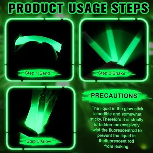 Sotiff 200 Pcs Bright 6 Inch Large Glow Sticks Bulk Emergency Glow in The Dark Sticks with 12 Hour Duration for Camping Hiking Outdoor Parties Activities Survival Storms Blackouts (Green)