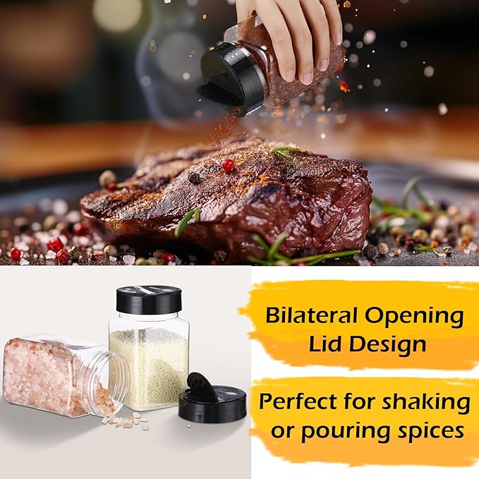 30 Pack Plastic Spice Jars with Shaker Lids Clear Seasoning Containers Spice Bottles for Kitchen Storing Spice Herbs Seasoning Powders(Triangle,12.2 oz)