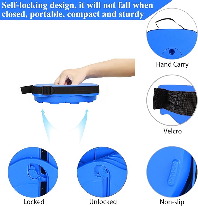 Fishboy Upgraded Square Collapsible Stool, 400lbs Max Weight, Lightweight But Sturdy, Portable Retractable Folding Telescoping Foldable Camping Stool for Adults Outdoor Fishing Hiking Travel BBQ