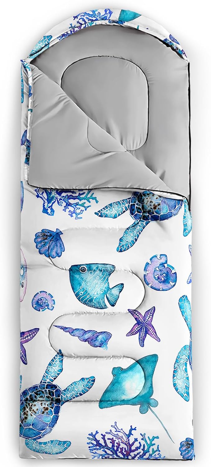 QOOMO Camping Sleeping Bags,3 Season Warm & Cool Weather,Lightweight,Waterproof Sleeping Bags for Adults & Kids,Traveling,and Outdoors,Camping Gear Equipment