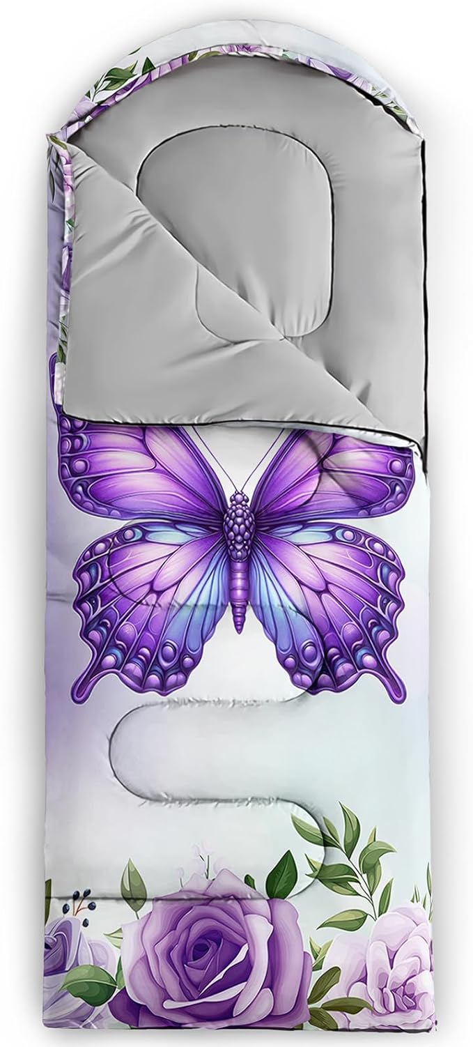 HOSIMA Dear Hunting Pattern Cold Weather Sleeping Bags for Adults,Black Light Weight Sleeping Bags for Kids Adults,WaterProof Sleeping Bags for Outdoors Hiking.