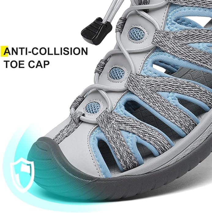 Dannto Women's Closed Toe Hiking Sandals Walking Water Sandal Comfort Athletic Sport Outdoor Sandals