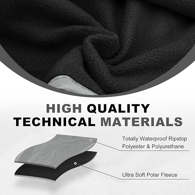 Fleece Waterproof Outdoor Blanket - Windproof Stadium Blanket for Camping, Picnics, and Sports Stay Dry and Comfortable 80"x 58"