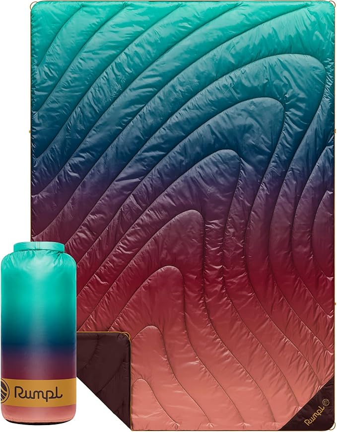 Rumpl Original Puffy Blanket - Warm, Water-Resistant Camping Blanket with 100% Recycled Synthetic Insulation, 52"x75", Original Puffy V2, Arizona Fade