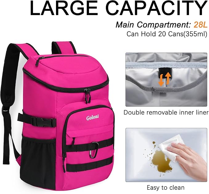 Cooler Backpack Insulated Leak Proof,Small Soft Coolers Bag for Men and Women Camping,Travel,Beach,Hiking,Picnic