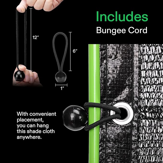 VIVOSUN Sunblock Shade Cloth, 50%-60% Shade Net, 6.5' x 20' Black Garden Shade Mesh with Grommets for Plant Covers, Swimming Pools, Patios, and Yards