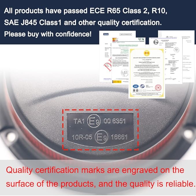 4.3inchs 64LEDs Rotating Beacon Light, 12-24V Small Emergency Lights for Vehicles, Amber Magnetic Strobe Lights for Trucks, 10 Modes Safety Warning Lights for Trucks Vehicles Cars