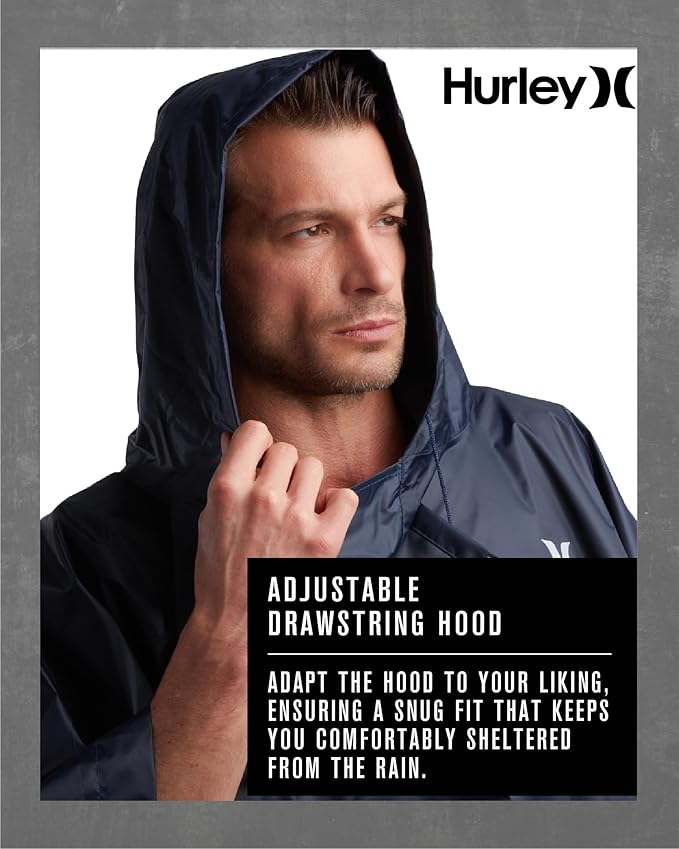 Hurley Ponchos Adult - Waterproof Rain Ponchos for Adults, Lightweight Packable Rain Poncho for Hiking, Camping & Emergency