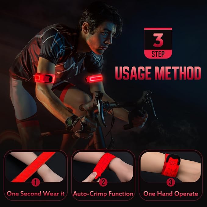 LED Armband for Running (2 Pack), Light Up Armbands Rechargeable, Running Lights, High Visibility Reflective Running Gear for Running Walking Cycling