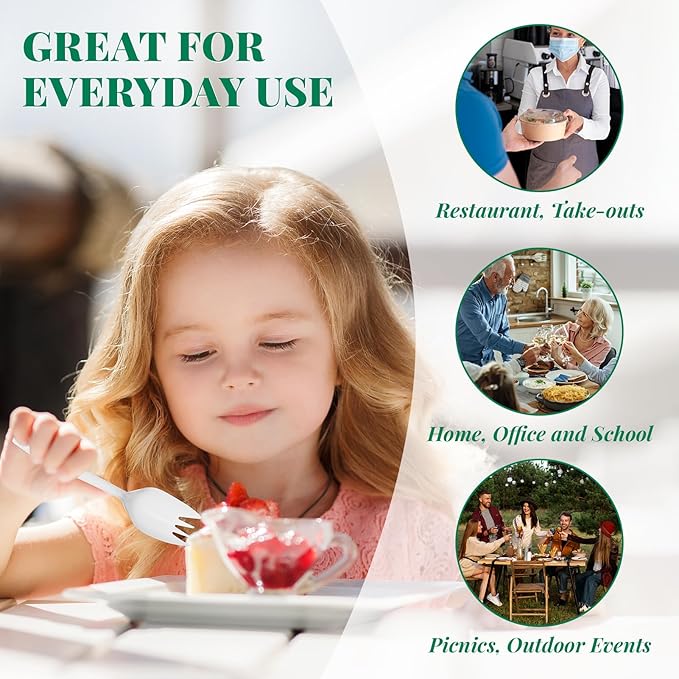 FOCUSLINE 2000 Pack White Disposable Sporks, Heat Resistant Plastic Sporks Bulk, Plastic Silverware for Take out Restaurants, Parties, Picnics, Travel & Any Events