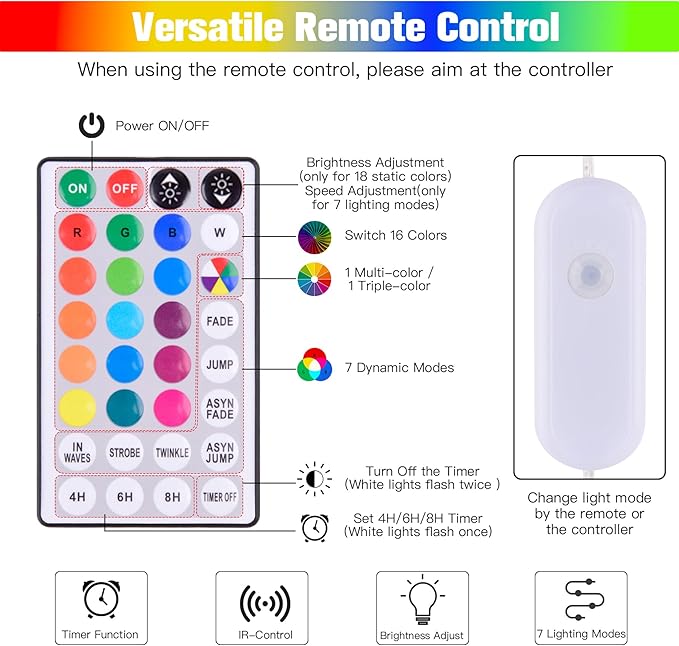 66Ft LED Rope Lights Outdoor, 18 Colors Changing String Lights Plug in with Remotes, Waterproof 200 LEDs Multicolor Fairy Light, RGB Christmas Rope Lighting for Bedroom Garden Halloween Decor