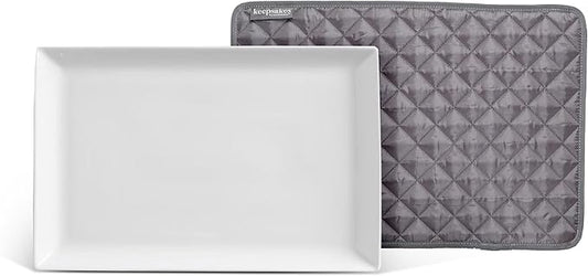 Covermates Keepsakes - Quilted Divider Set - Set of 4 - Scratch & Breakage Protection - Stain Resistant - Machine Washable - China Storage, Slate