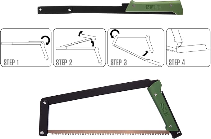 AGAWA - BOREAL21 -> 21 Inch Folding Bow Saw - Black Frame, Green Handle, 21" All Purpose Blade