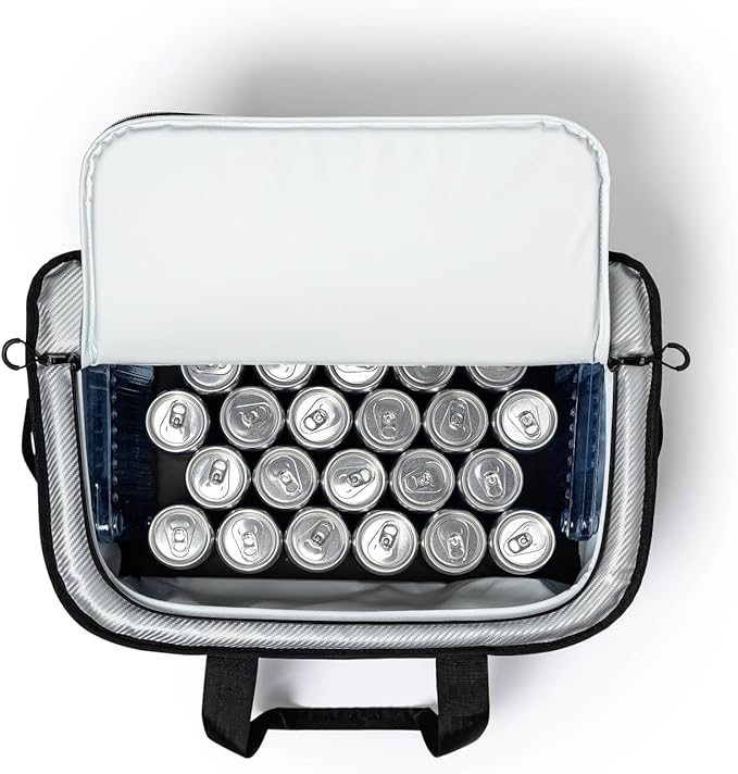 AO Coolers Stow N' Go Cooler, Low-Profile, Leakproof with High-Density Insulation, Holds Ice for 24 Hours, HD Carbon Silver, 38 Pack