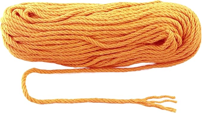 6mm x 150 Feet Orange Jute Rope, Twine for Gardening Tomato Climbing Plant Tie Floristry Crafts Gift Wrapping Packing Decor